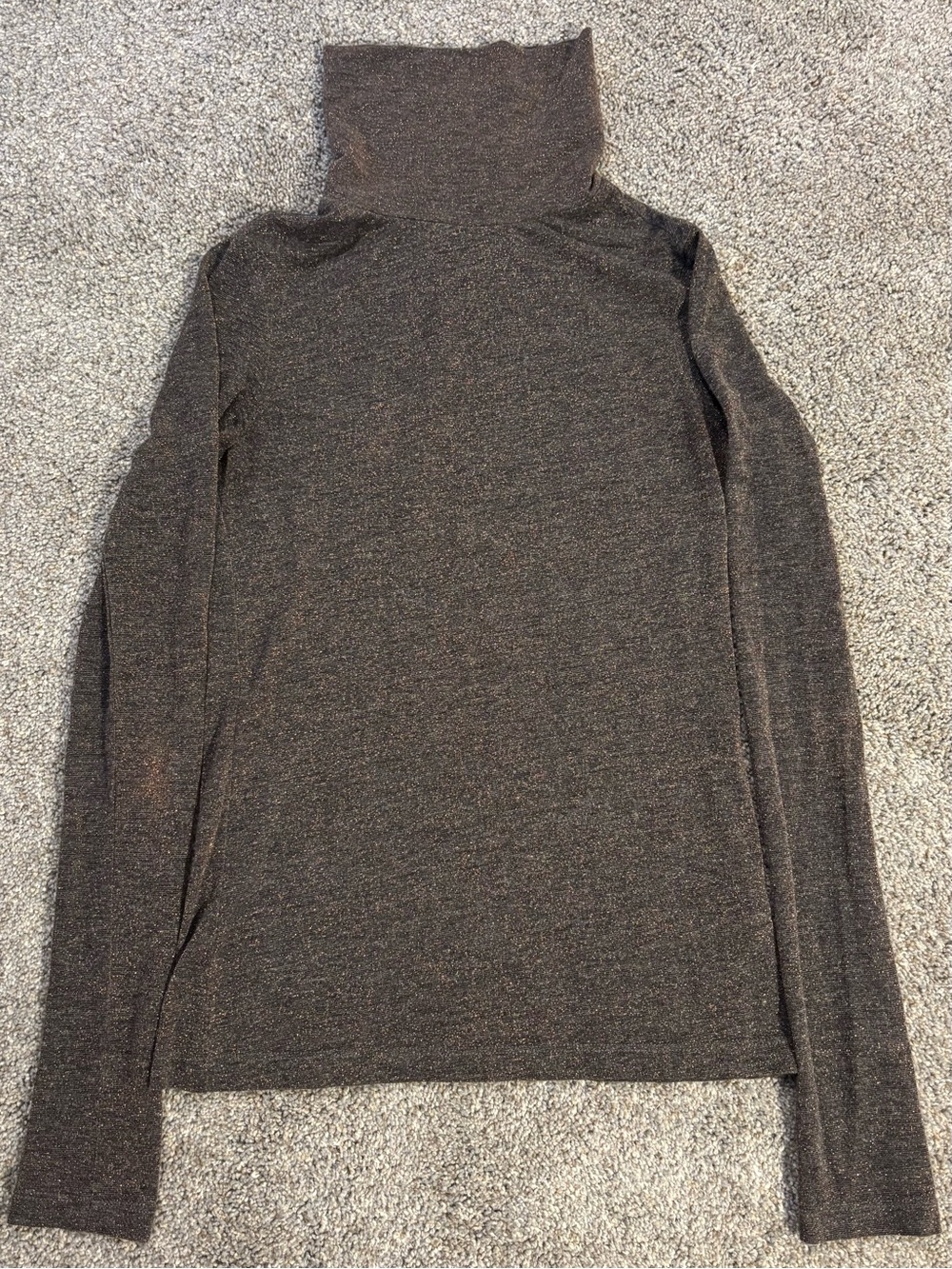 AllSaints Women’s Gray Metallic Shimmer Knit Turtleneck Shirt Sweater Sz XS Fall